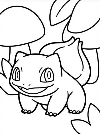 Bulbasaur en el Bosque para colorir Desenho de Bulbasaur en el Bosque para colorir e imprimir grátis