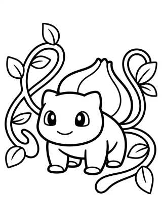 Bulbasaur Usando Látigo Cepa para colorir Desenho de Bulbasaur Usando Látigo Cepa para colorir e imprimir grátis