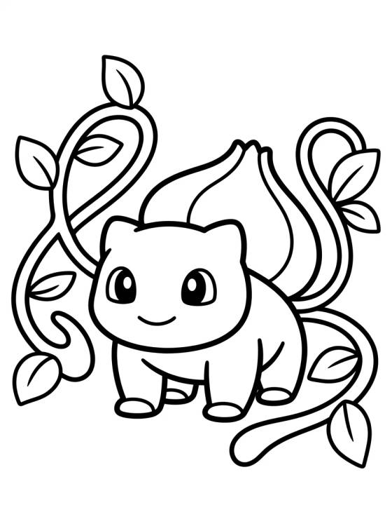 Bulbasaur Usando Látigo Cepa para colorir Desenho de Bulbasaur Usando Látigo Cepa para colorir e imprimir grátis