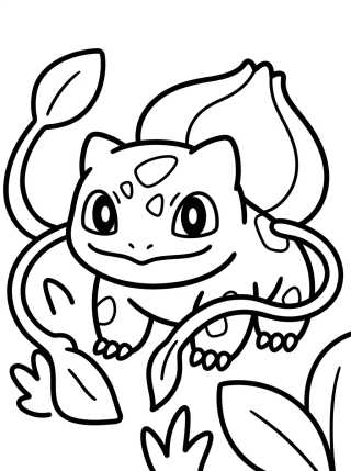 Bulbasaur Usando Poder de Plantas para colorir Desenho de Bulbasaur Usando Poder de Plantas para colorir e imprimir grátis