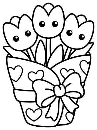Ramo de Tulipanes Encantado para colorir Desenho de Ramo de Tulipanes Encantado para colorir e imprimir grátis