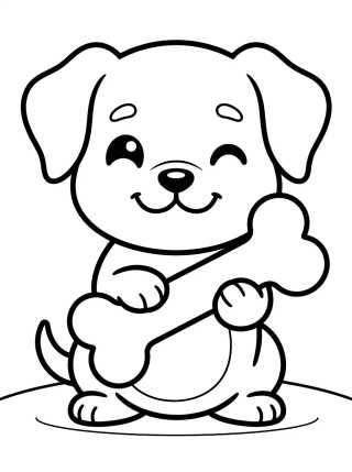 Perrito Cachorro con su Huesito para colorir Desenho de Perrito Cachorro con su Huesito para colorir e imprimir grátis