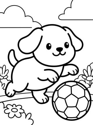 Perro Jugando con Pelota para colorir Desenho de Perro Jugando con Pelota para colorir e imprimir grátis