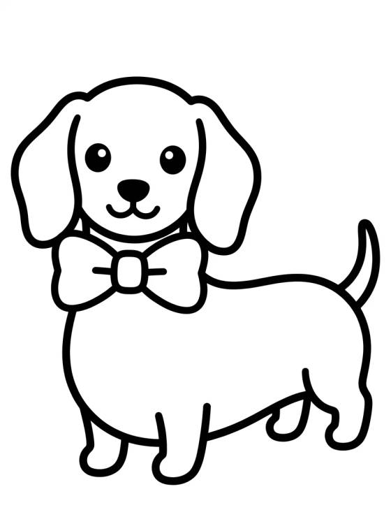 Perro Salchicha Gracioso para colorir Desenho de Perro Salchicha Gracioso para colorir e imprimir grátis