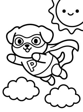 Perro Superhéroe para colorir Desenho de Perro Superhéroe para colorir e imprimir grátis