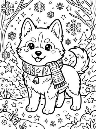 Cachorro Husky Siberiano Bebé para colorir Desenho de Cachorro Husky Siberiano Bebé para colorir e imprimir grátis