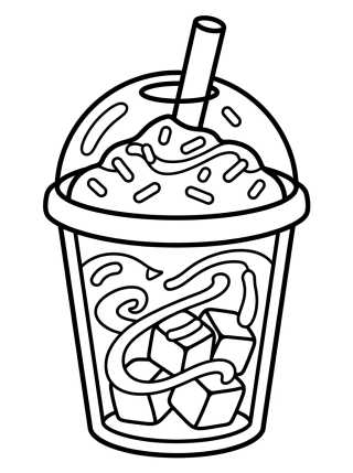 Café Helado con Chispas para colorir Desenho de Café Helado con Chispas para colorir e imprimir grátis