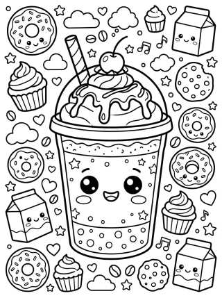 Frappuccino con Crema Batida para colorir Desenho de Frappuccino con Crema Batida para colorir e imprimir grátis