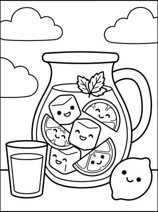 Jarra de Limonada Refrescante para colorir Desenho de Jarra de Limonada Refrescante para colorir e imprimir grátis