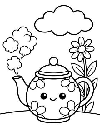Tetera Adorable para colorir Desenho de Tetera Adorable para colorir e imprimir grátis