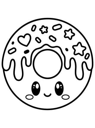 Dona Tierna con Glaseado para colorir Desenho de Dona Tierna con Glaseado para colorir e imprimir grátis