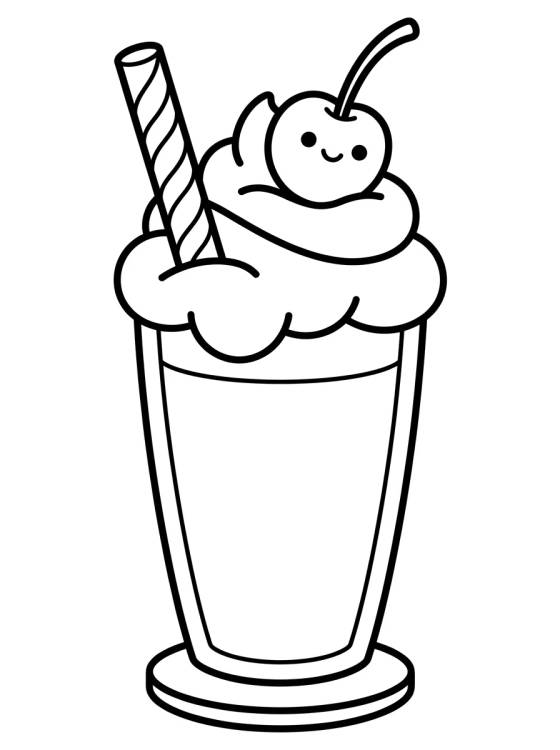 Malteada de Vainilla y Cereza para colorir Desenho de Malteada de Vainilla y Cereza para colorir e imprimir grátis