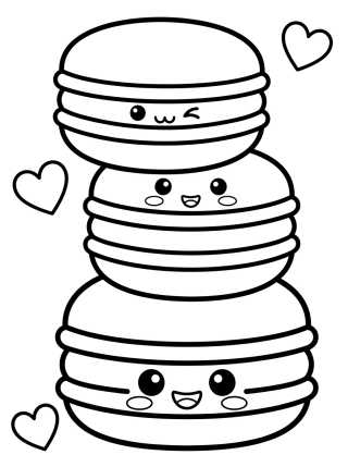Torre de Macarons Lindos para colorir Desenho de Torre de Macarons Lindos para colorir e imprimir grátis