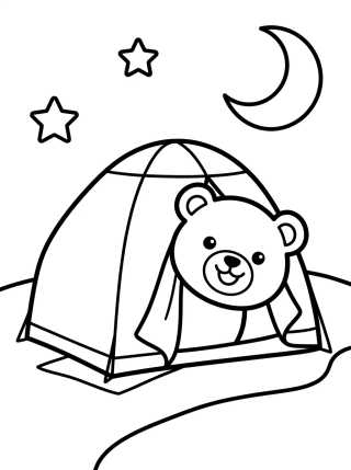 Osito Lindo en su Tienda de Campaña para colorir Desenho de Osito Lindo en su Tienda de Campaña para colorir e imprimir grátis