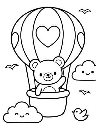 Osito Viajero en Globo para colorir Desenho de Osito Viajero en Globo para colorir e imprimir grátis