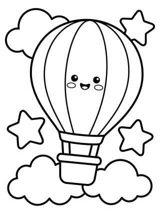Globo Aerostático Tierno para colorir Desenho de Globo Aerostático Tierno para colorir e imprimir grátis