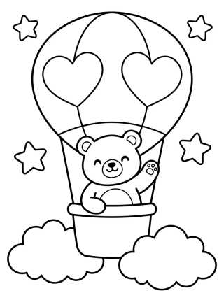 Osito Viajero en Globo para colorir Desenho de Osito Viajero en Globo para colorir e imprimir grátis