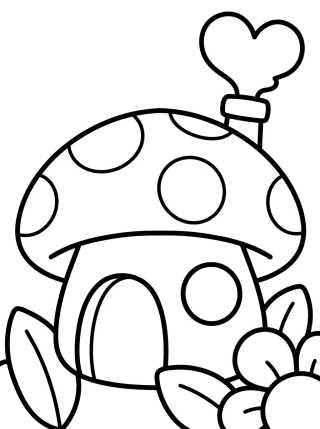 Casita de Hongo Tierna para colorir Desenho de Casita de Hongo Tierna para colorir e imprimir grátis