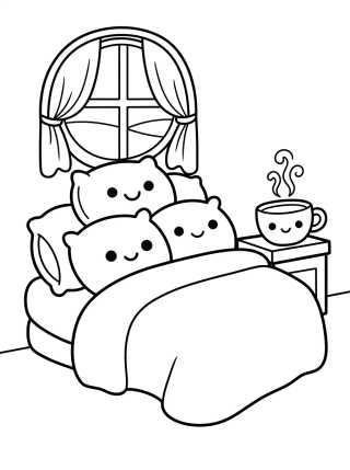 Habitación Acogedora con Cama Suave para colorir Desenho de Habitación Acogedora con Cama Suave para colorir e imprimir grátis