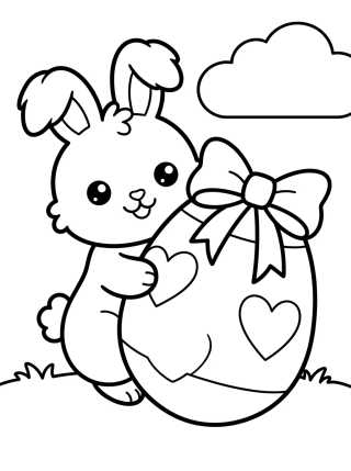 Conejito de Pascua con Huevo Gigante para colorir Desenho de Conejito de Pascua con Huevo Gigante para colorir e imprimir grátis