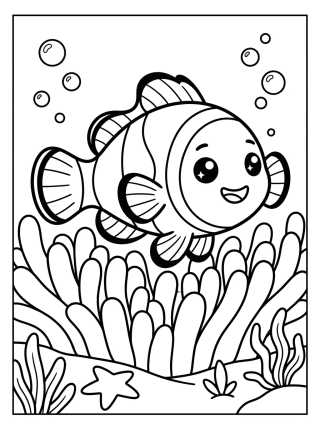 Pez Payaso Tierno para colorir Desenho de Pez Payaso Tierno para colorir e imprimir grátis