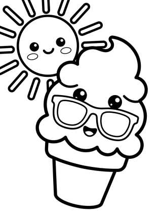 Helado Lindo de Verano para colorir Desenho de Helado Lindo de Verano para colorir e imprimir grátis
