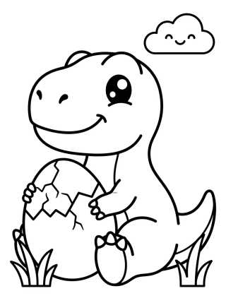 Bebé T-Rex Sonriente para colorir Desenho de Bebé T-Rex Sonriente para colorir e imprimir grátis