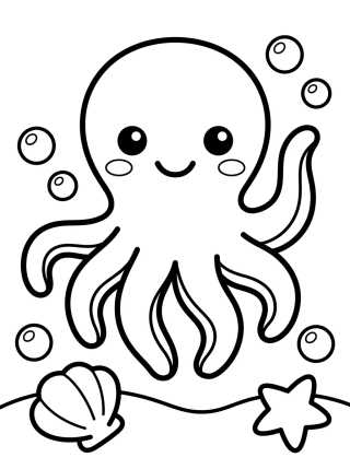 Pulpo Tierno Sonriente para colorir Desenho de Pulpo Tierno Sonriente para colorir e imprimir grátis