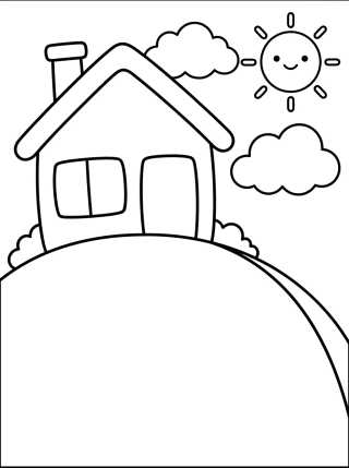 La Casa de Peppa Pig en la Colina para colorir Desenho de La Casa de Peppa Pig en la Colina para colorir e imprimir grátis