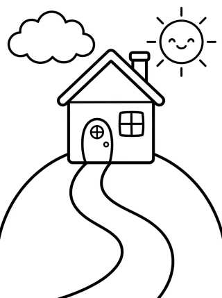 Fachada de la Casa de Peppa en la Colina para colorir Desenho de Fachada de la Casa de Peppa en la Colina para colorir e imprimir grátis
