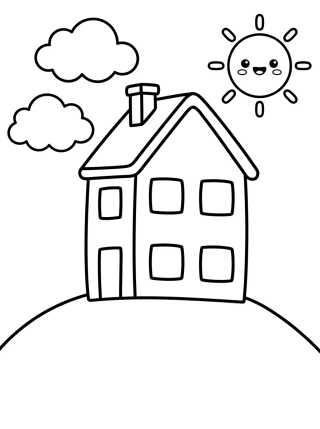 Fachada de la Casa de Peppa en la Colina para colorir Desenho de Fachada de la Casa de Peppa en la Colina para colorir e imprimir grátis