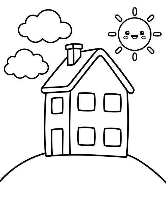 Fachada de la Casa de Peppa en la Colina para colorir Desenho de Fachada de la Casa de Peppa en la Colina para colorir e imprimir grátis