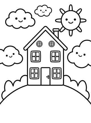 Fachada de la Casa de Peppa Pig para colorir Desenho de Fachada de la Casa de Peppa Pig para colorir e imprimir grátis