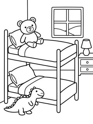 Habitación de Peppa y George para colorir Desenho de Habitación de Peppa y George para colorir e imprimir grátis