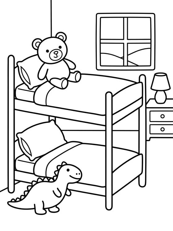 Habitación de Peppa y George para colorir Desenho de Habitación de Peppa y George para colorir e imprimir grátis