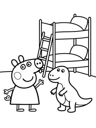 Cuarto de Peppa y George para colorir Desenho de Cuarto de Peppa y George para colorir e imprimir grátis