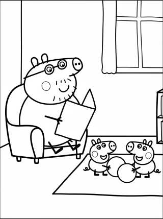 Sala de la Casa de Peppa Pig para colorir Desenho de Sala de la Casa de Peppa Pig para colorir e imprimir grátis