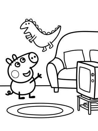 Sala de la Casa de Peppa Pig para colorir Desenho de Sala de la Casa de Peppa Pig para colorir e imprimir grátis