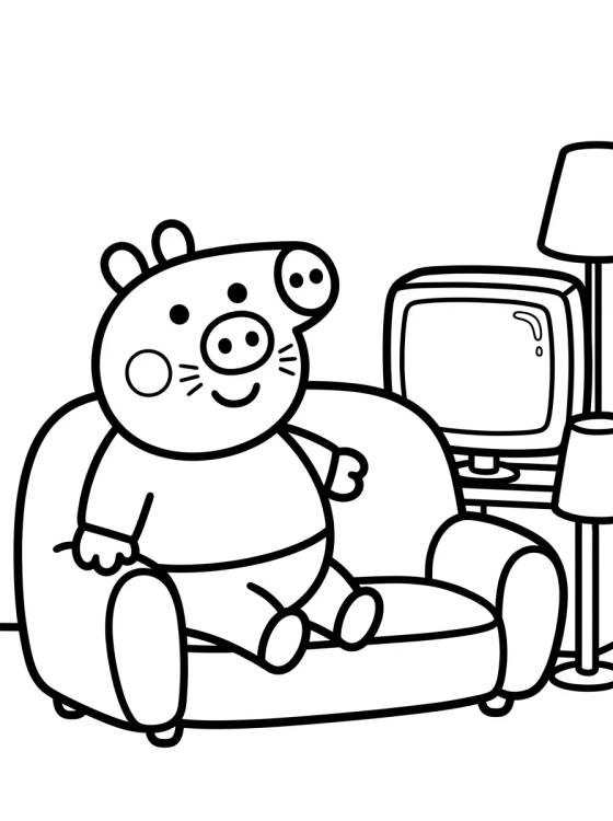 Sala de la Casa de Peppa Pig para colorir Desenho de Sala de la Casa de Peppa Pig para colorir e imprimir grátis