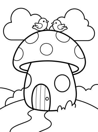 Casita Hongo Acogedora para colorir Desenho de Casita Hongo Acogedora para colorir e imprimir grátis