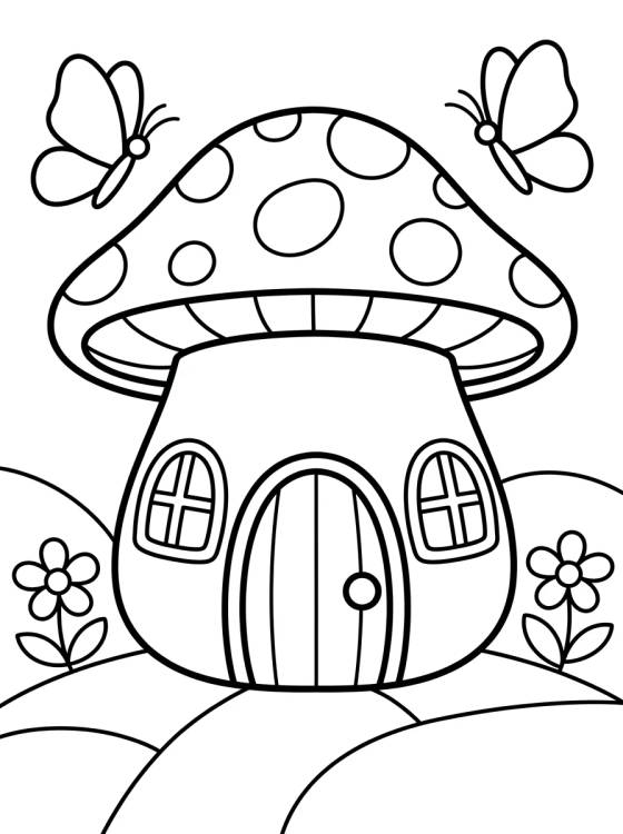Casita de Campo Hongo Encantada para colorir Desenho de Casita de Campo Hongo Encantada para colorir e imprimir grátis