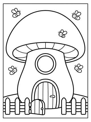 Casita de Campo en el Hongo para colorir Desenho de Casita de Campo en el Hongo para colorir e imprimir grátis