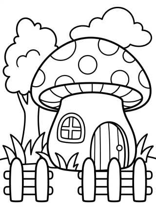 Casita de Hongo Acogedora para colorir Desenho de Casita de Hongo Acogedora para colorir e imprimir grátis