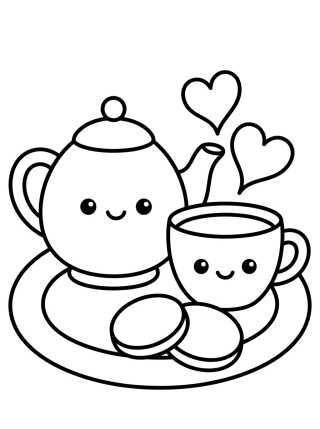 Rincón del Té Acogedor para colorir Desenho de Rincón del Té Acogedor para colorir e imprimir grátis