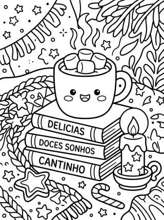 Momento de Chocolate Caliente para colorir Desenho de Momento de Chocolate Caliente para colorir e imprimir grátis