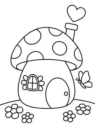 Casita de Hongo Acogedora para colorir Desenho de Casita de Hongo Acogedora para colorir e imprimir grátis