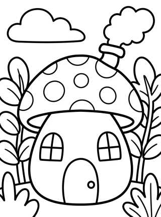 Casita Hongo Acogedora para colorir Desenho de Casita Hongo Acogedora para colorir e imprimir grátis