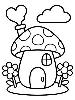 Casita de Hongo Acogedora para colorir Desenho de Casita de Hongo Acogedora para colorir e imprimir grátis