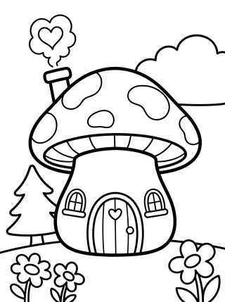 Casita de Hongo Encantada para colorir Desenho de Casita de Hongo Encantada para colorir e imprimir grátis