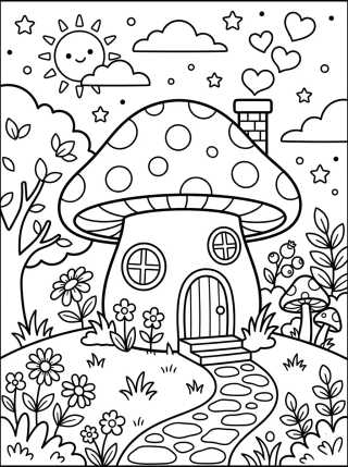 Casita de Hongo Tierna para colorir Desenho de Casita de Hongo Tierna para colorir e imprimir grátis